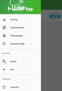 Menú de opciones